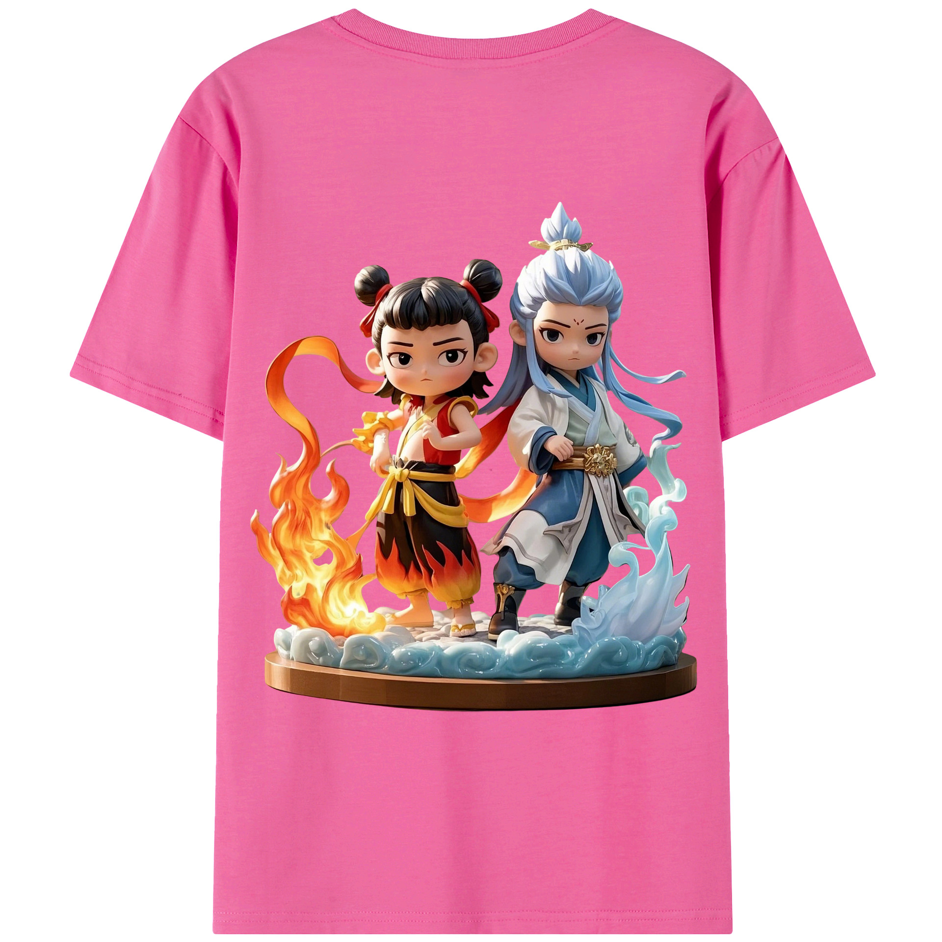 （画像用） Ne Zha 2 ナタ 魔童の大暴れ レディース半袖Tシャツ(バックプリント)